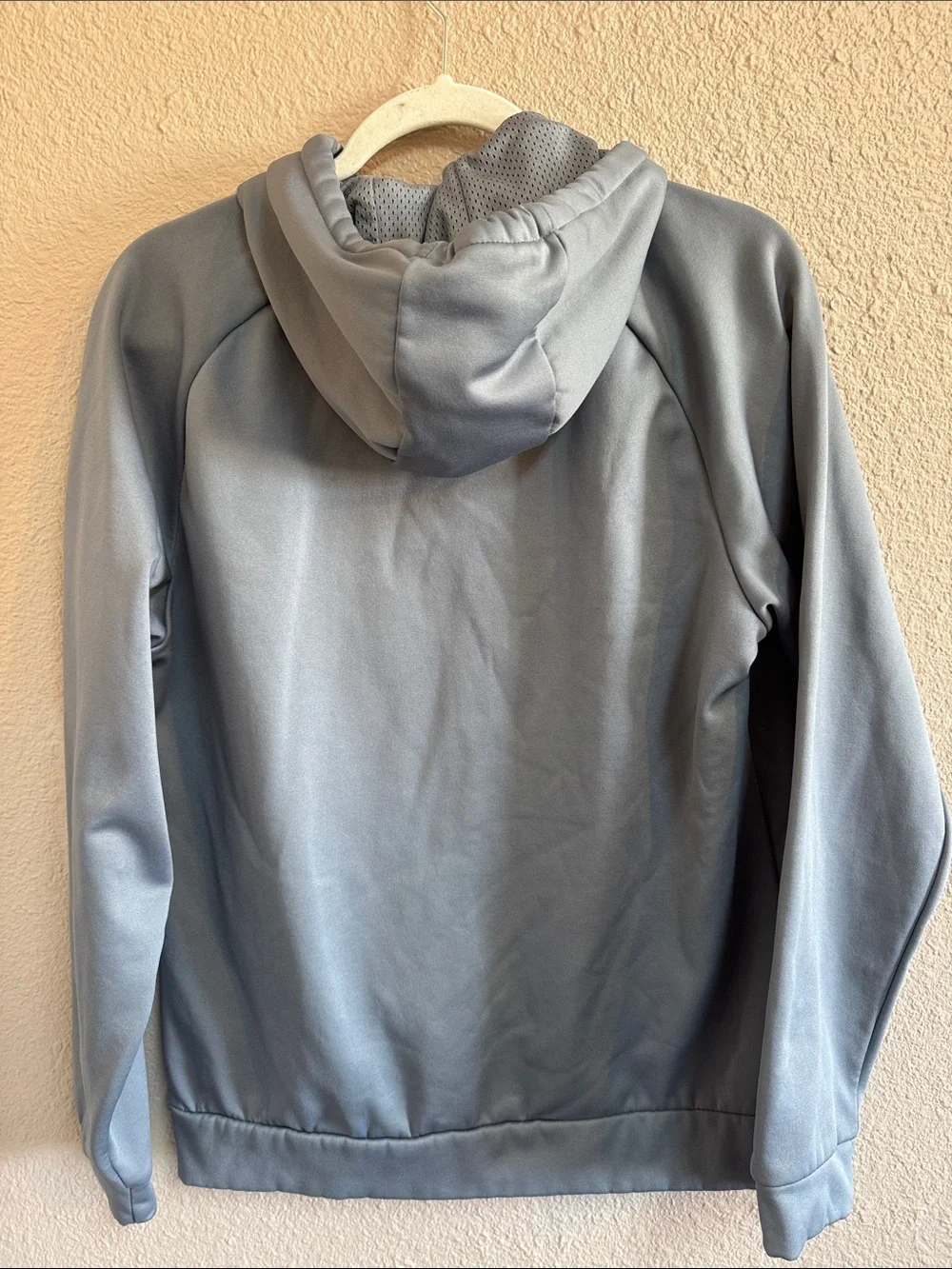 Nike Light Gray Hoodie with Black Patterned Swoosh